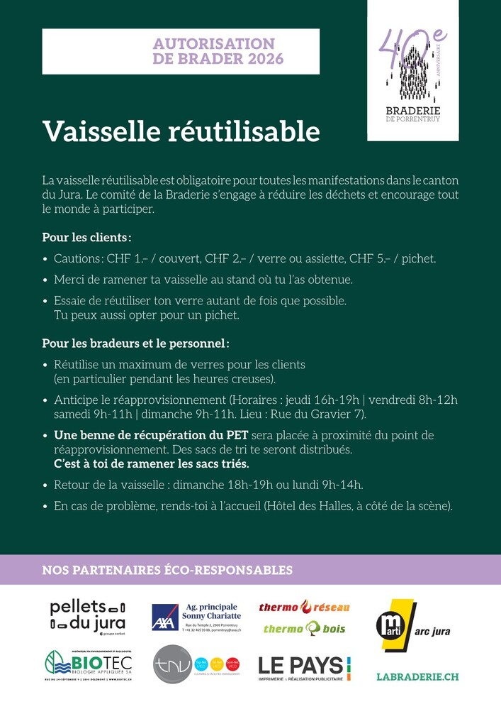 Charte Vaisselle Réutilisable