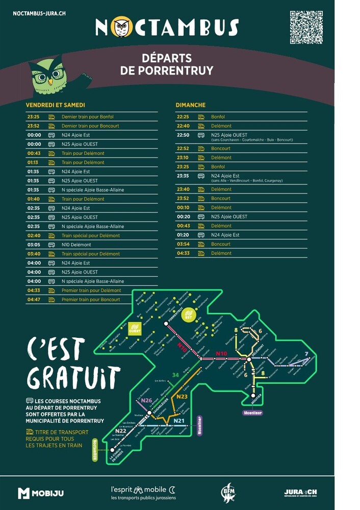 Noctambus - Horaire 2026